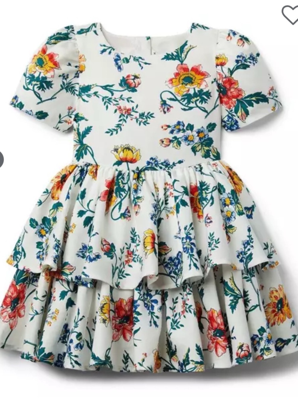 White Floral Tiered Girls' Dress | 6-12 Months | Like New